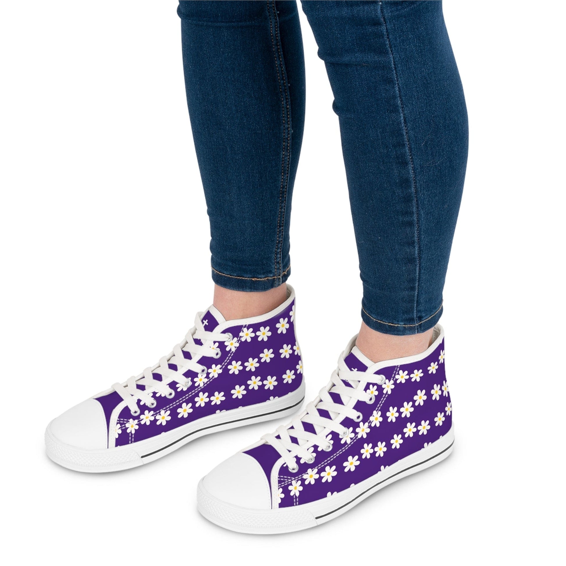 Printify Shoes Daisies Christian Womens High Top Sneakers