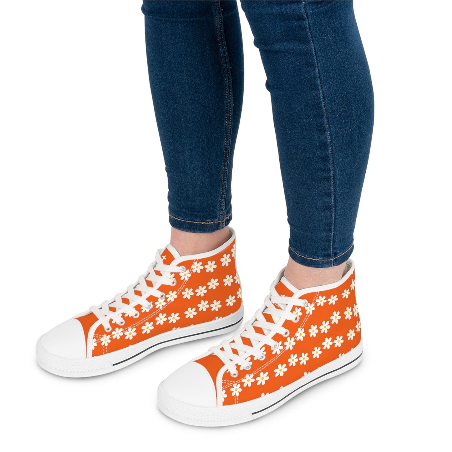 Printify Shoes Daisies Christian Womens High Top Sneakers