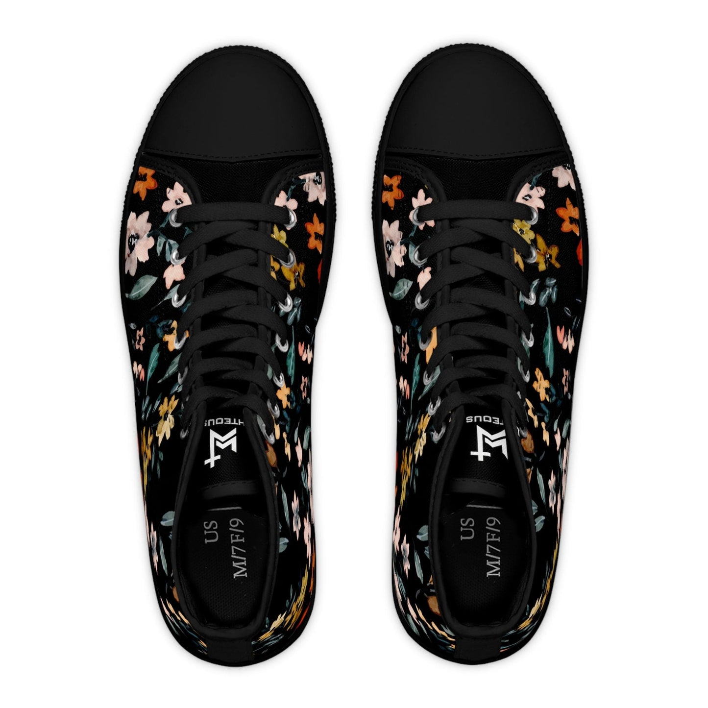 Printify Shoes Do Not Worry Floral Women's High Top Sneakers