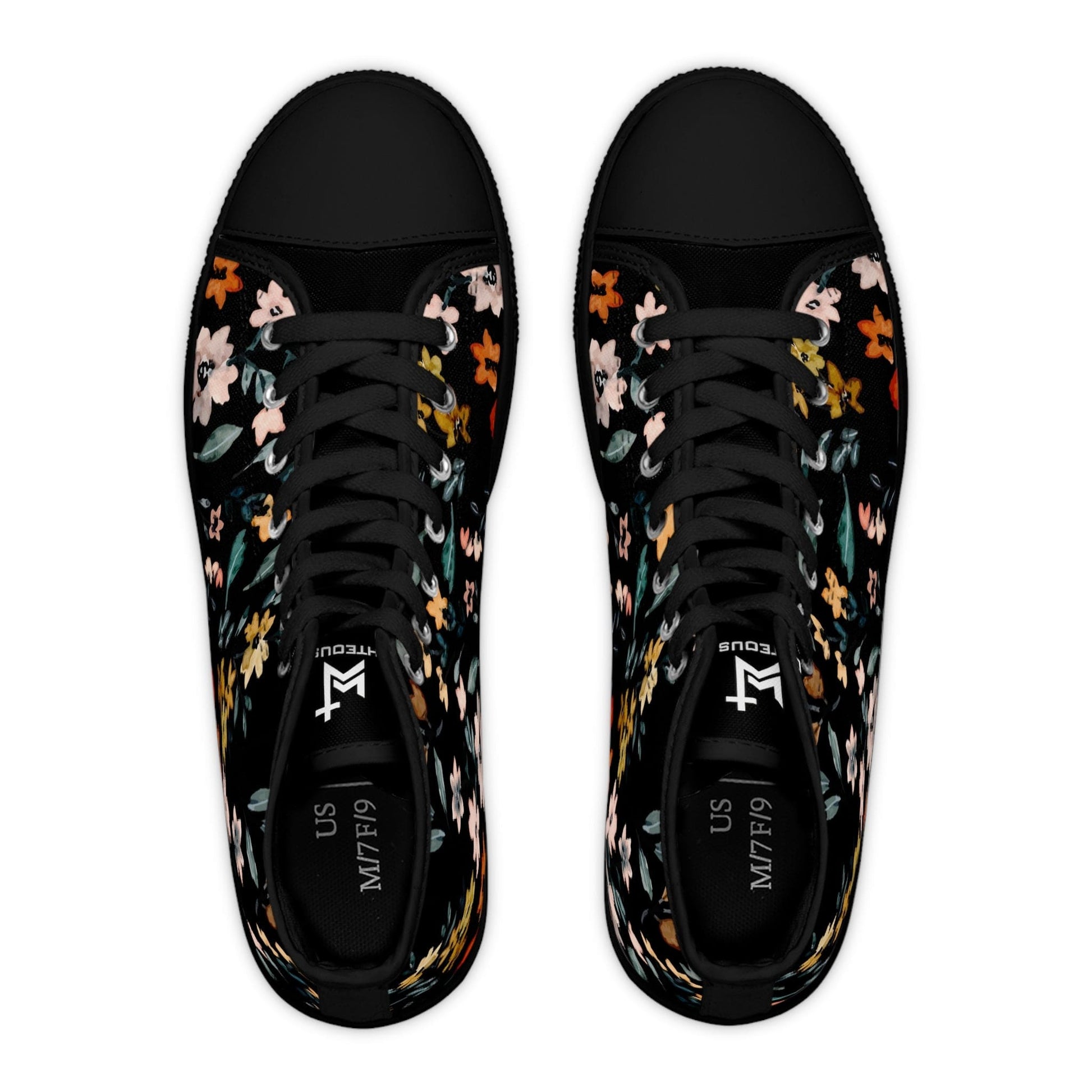 Printify Shoes Do Not Worry Floral Women's High Top Sneakers