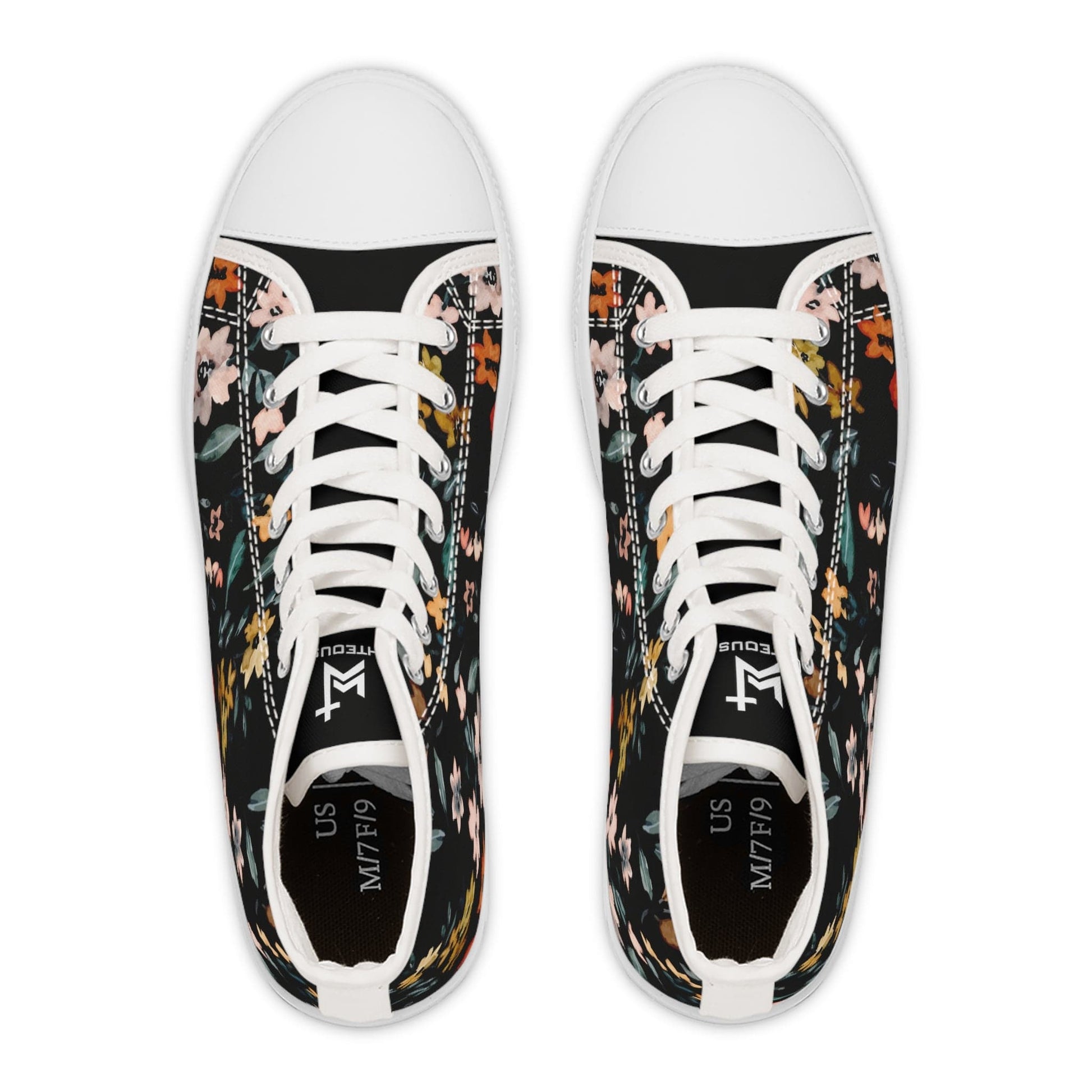 Printify Shoes Do Not Worry Floral Women's High Top Sneakers
