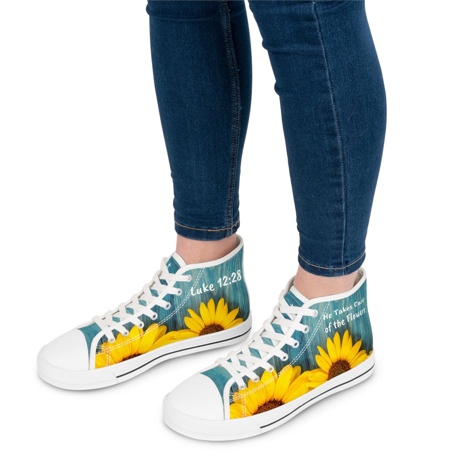Printify Shoes He Takes Care of the Flowers Women's High Top Sneakers
