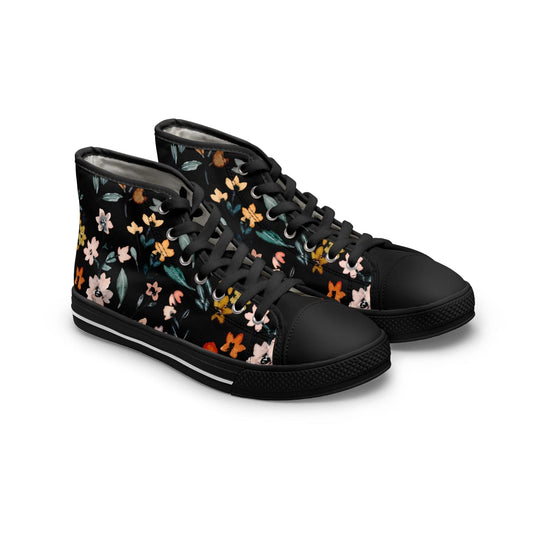 Printify Shoes US 5.5 / Black sole Do Not Worry Floral Women's High Top Sneakers
