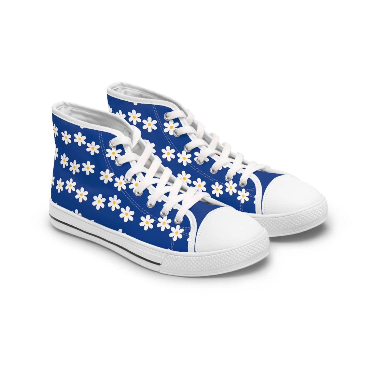 Printify Shoes US 5.5 / Blue Daisies Christian Womens High Top Sneakers