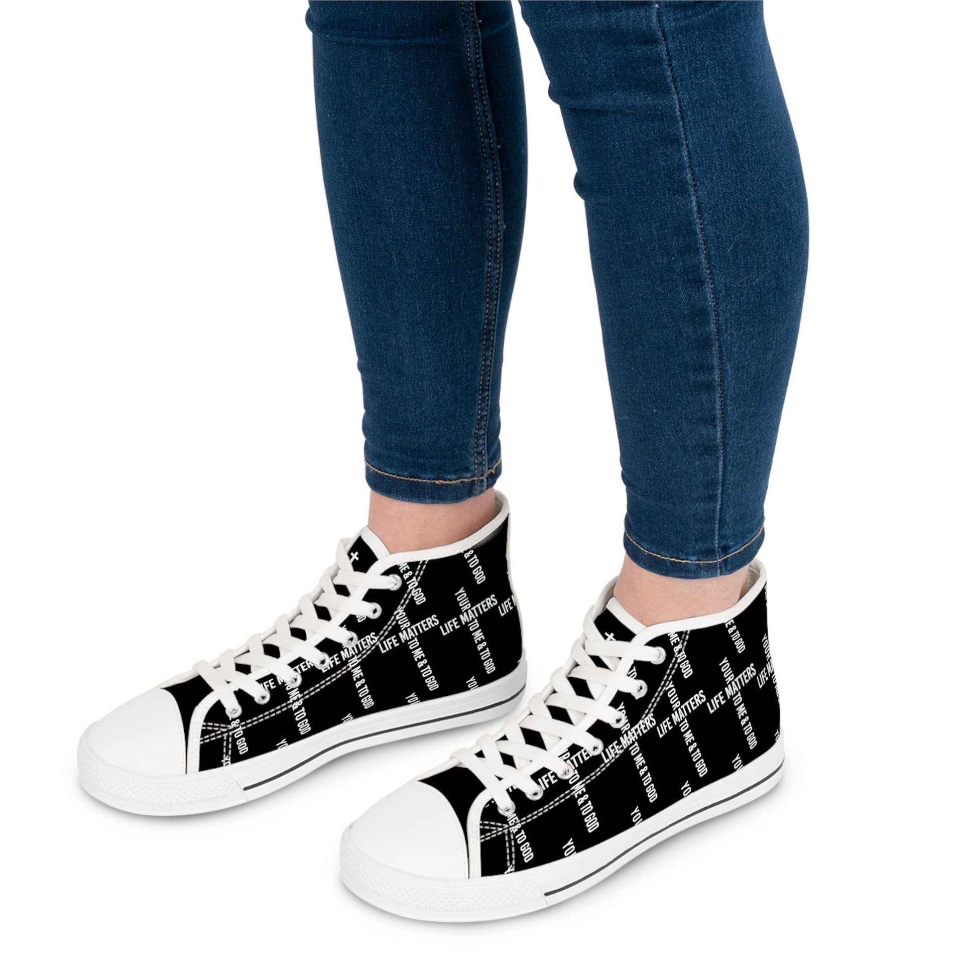 Printify Shoes Your Life Matters High Top Women's Sneakers