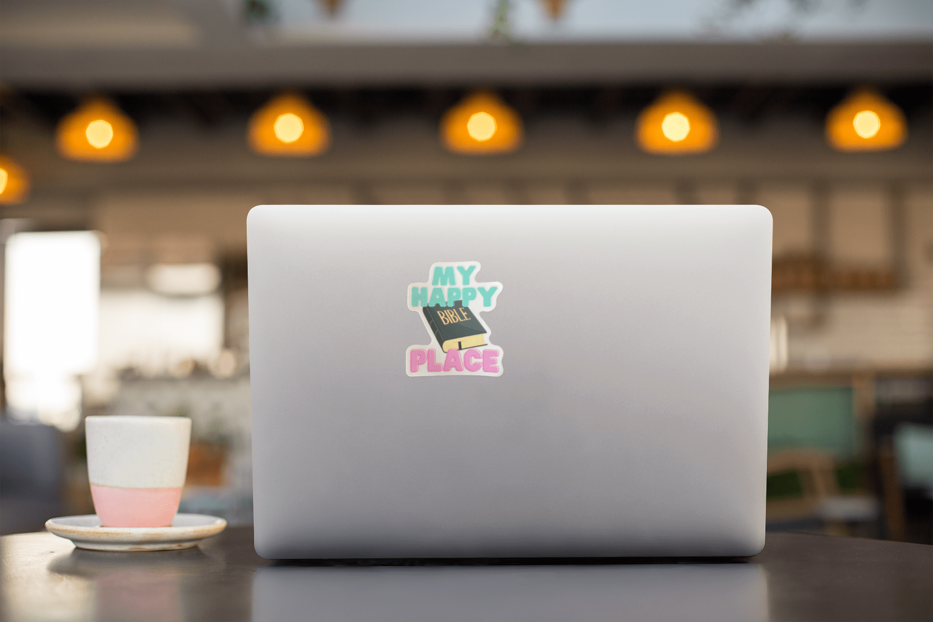 Wrighteous Wear Decorative Stickers My Happy Place is the Bible | Christian Sticker