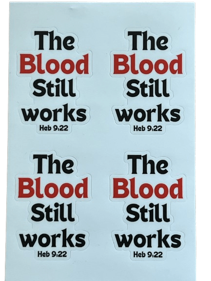 Wrighteous Wear Decorative Stickers The Blood Still Works Christian sticker sheet
