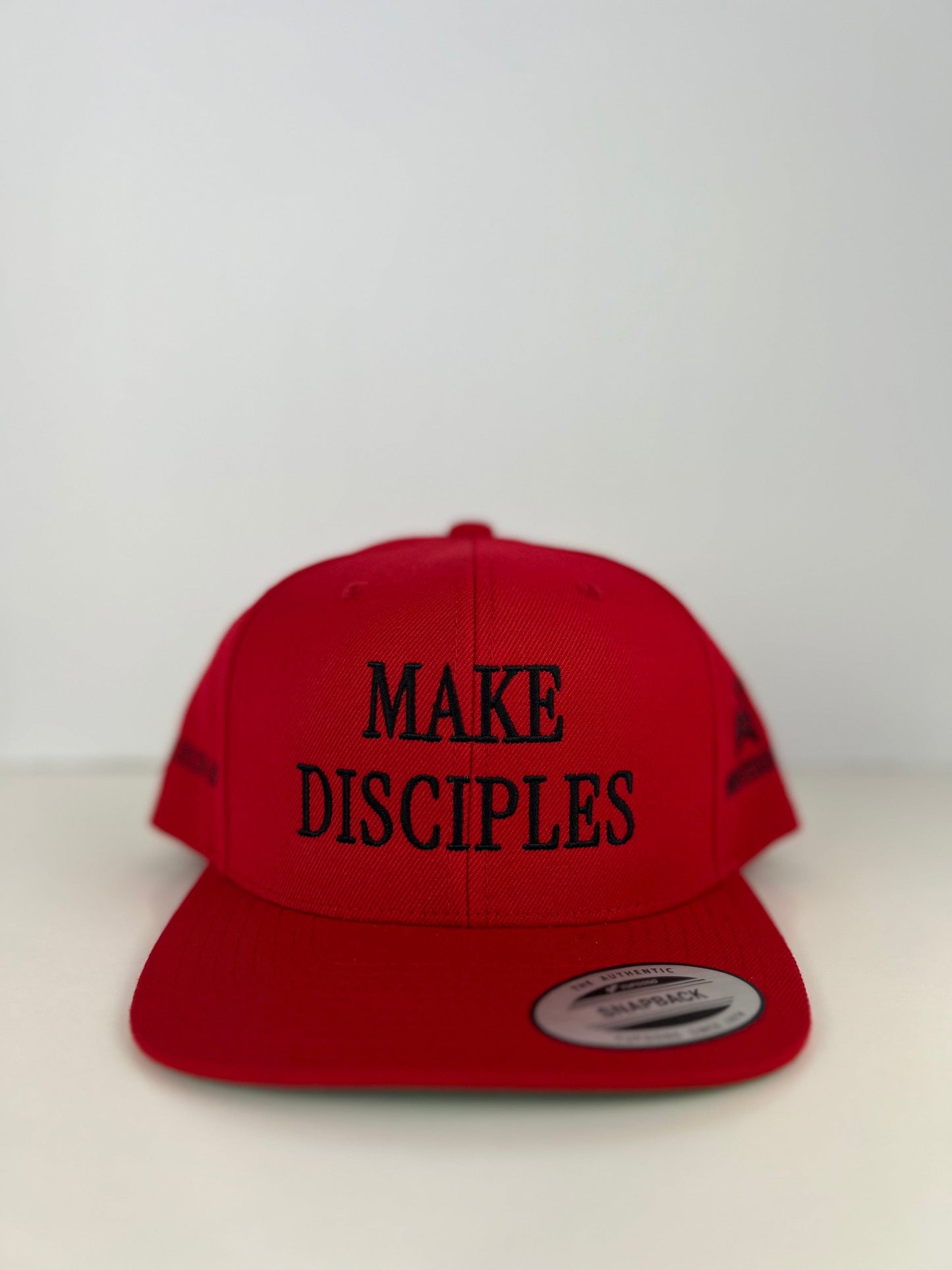 Wrighteous Wear Hat Red and Black Make Disciples | Christian SnapBack hat