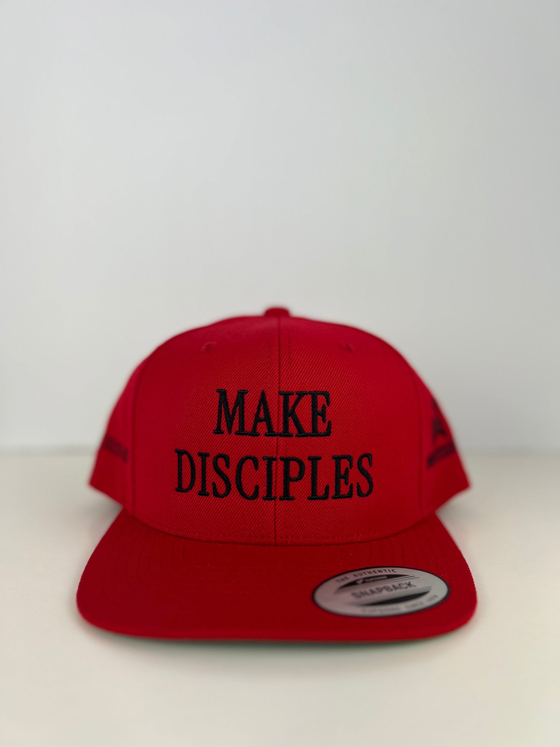 Wrighteous Wear Hat Red and Black Make Disciples | Christian SnapBack hat