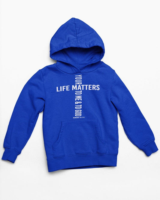 Wrighteous Wear Hoodie Blue / S Your Life Matters Unisex Christian Hoodie