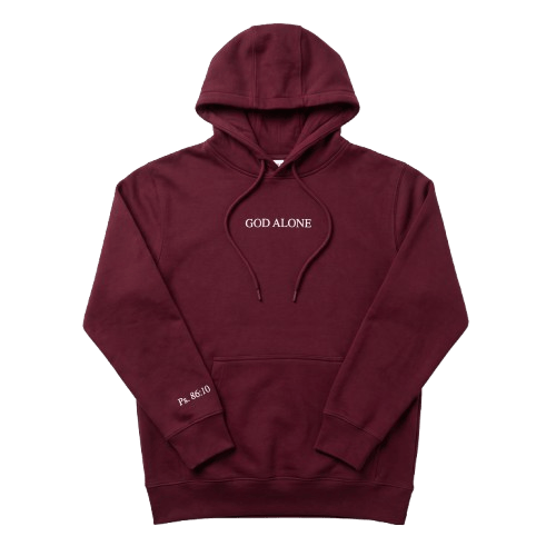 Wrighteous Wear Hoodie God Alone - Embroidered Christian hoodie