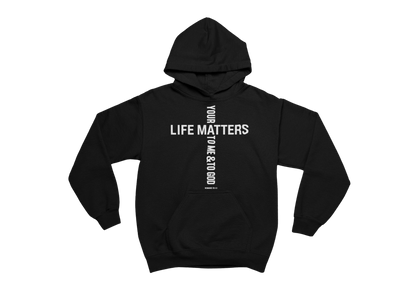 Wrighteous Wear Hoodie S Your Life Matters Premium Black and White Christian hoodie