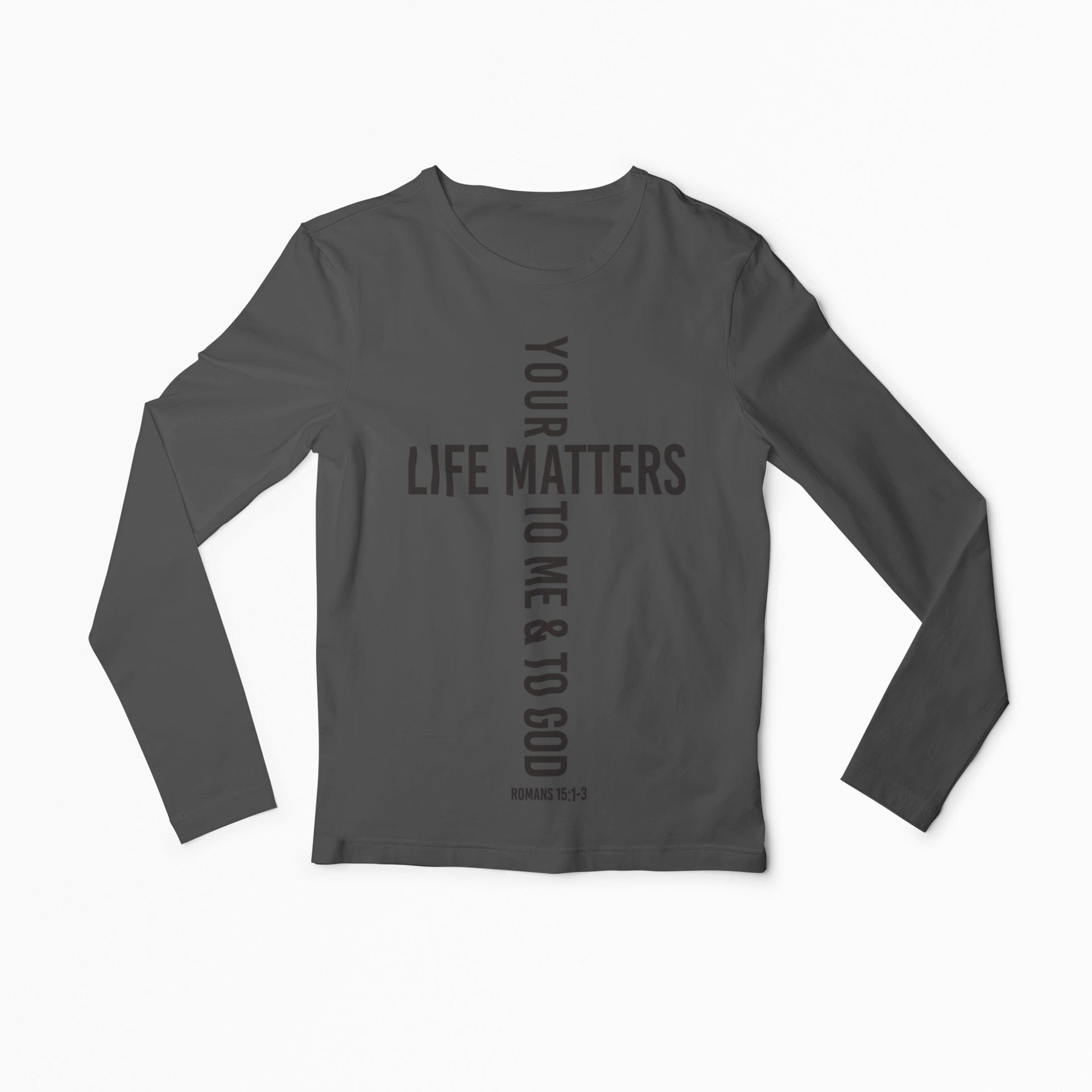 Wrighteous Wear Long-sleeve S / Gray Your Life Matters Unisex Christian Long Sleeve T-shirt