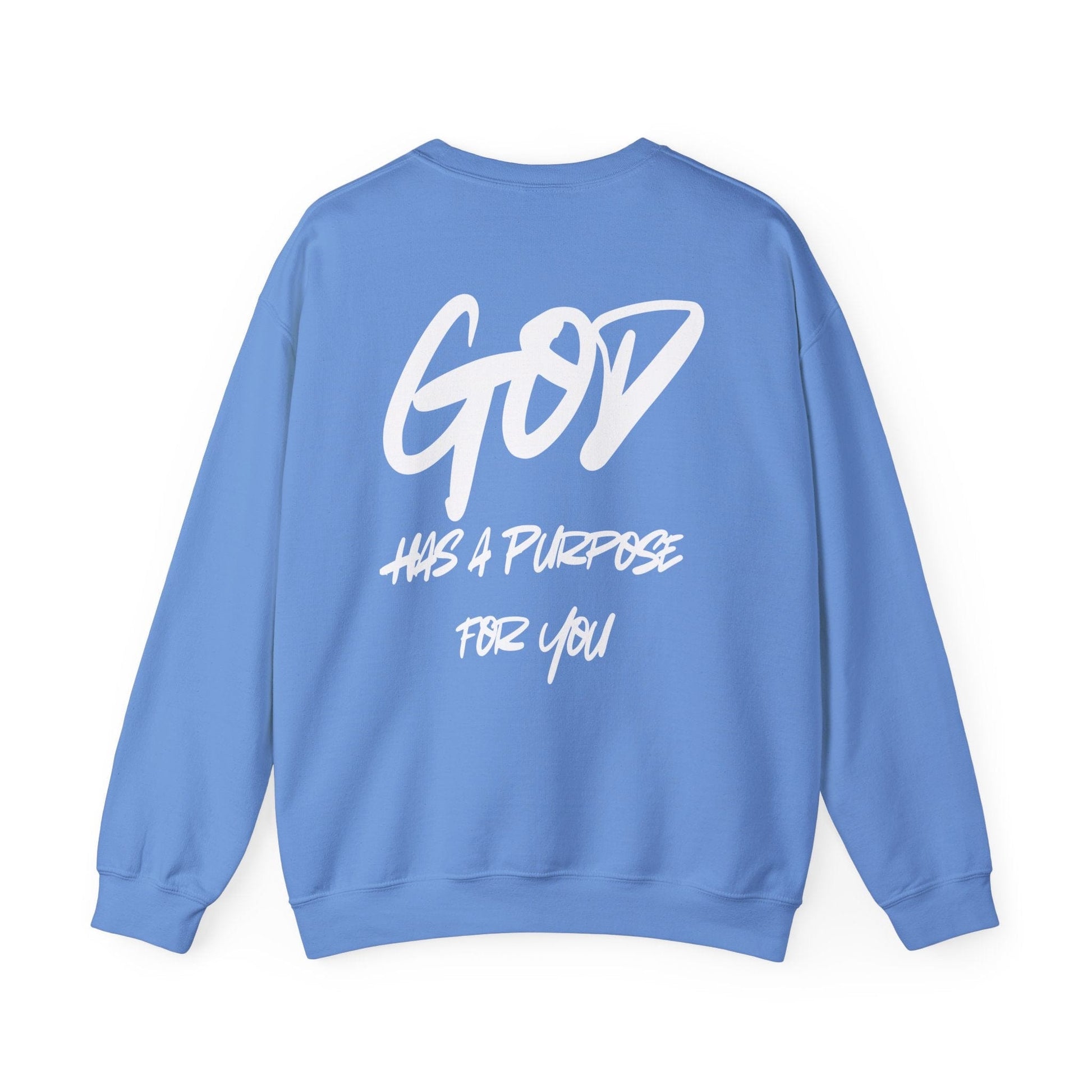 Wrighteous Wear Sweatshirt S / Carolina Blue God Has a Purpose Christian Sweatshirt