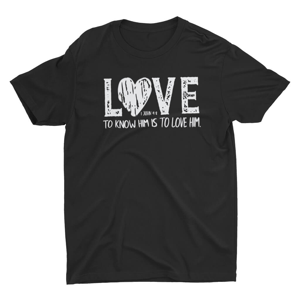 Wrighteous Wear T-Shirt S / Black Know Him Know Love Unisex Christian T-Shirt