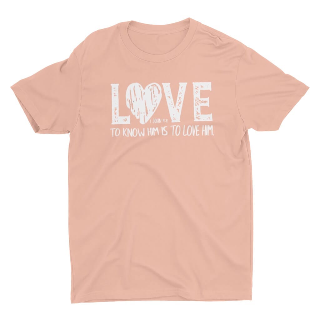 Wrighteous Wear T-Shirt S / Desert Pink Know Him Know Love Unisex Christian T-Shirt
