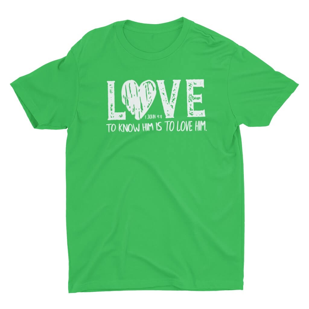 Wrighteous Wear T-Shirt S / Leaf Green Know Him Know Love Unisex Christian T-Shirt