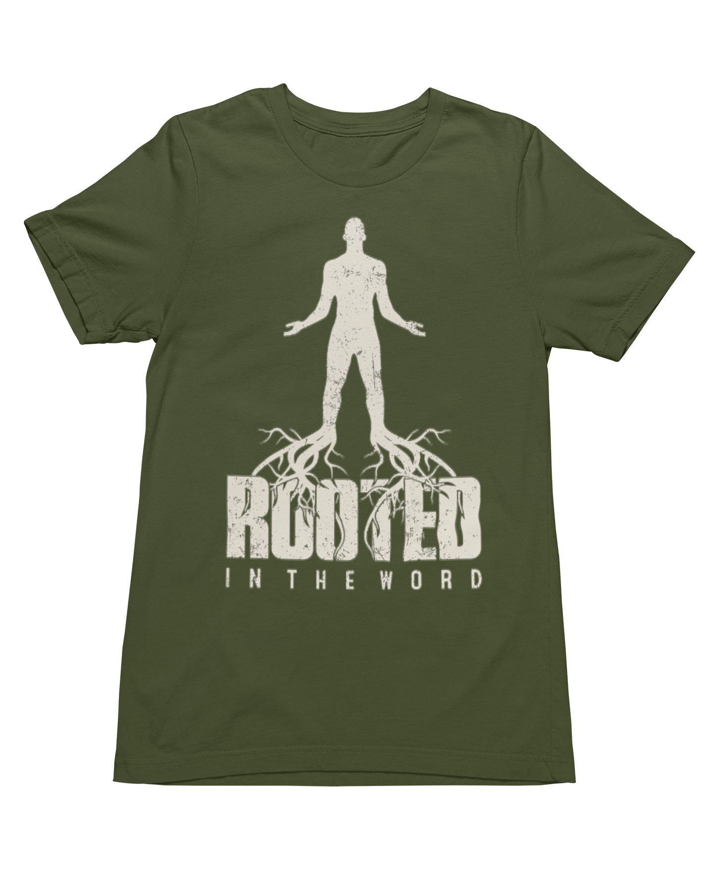 Wrighteous Wear T-Shirt S / Olive Rooted in the Word Unisex Christian Tee