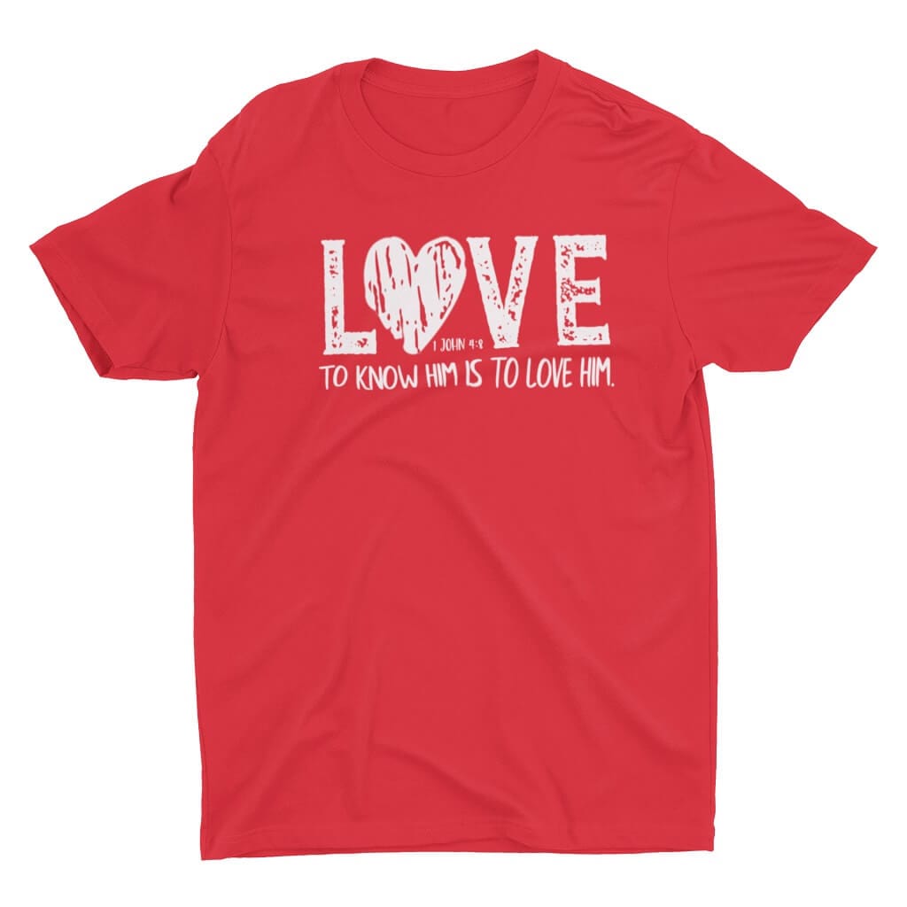 Wrighteous Wear T-Shirt M / Red Know Him Know Love Unisex Christian T-Shirt
