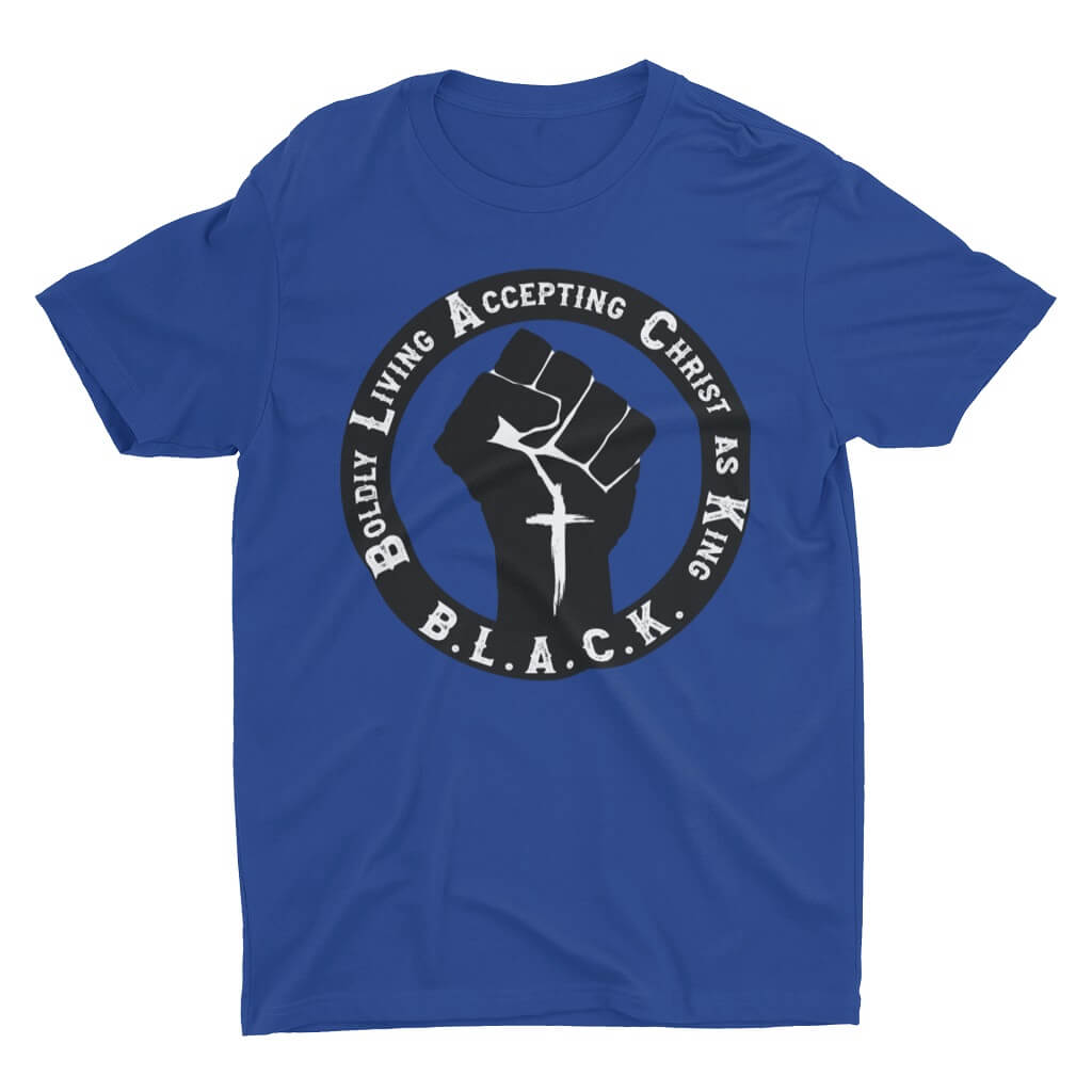 BLACK Unisex Christian T-Shirt M / Blue
