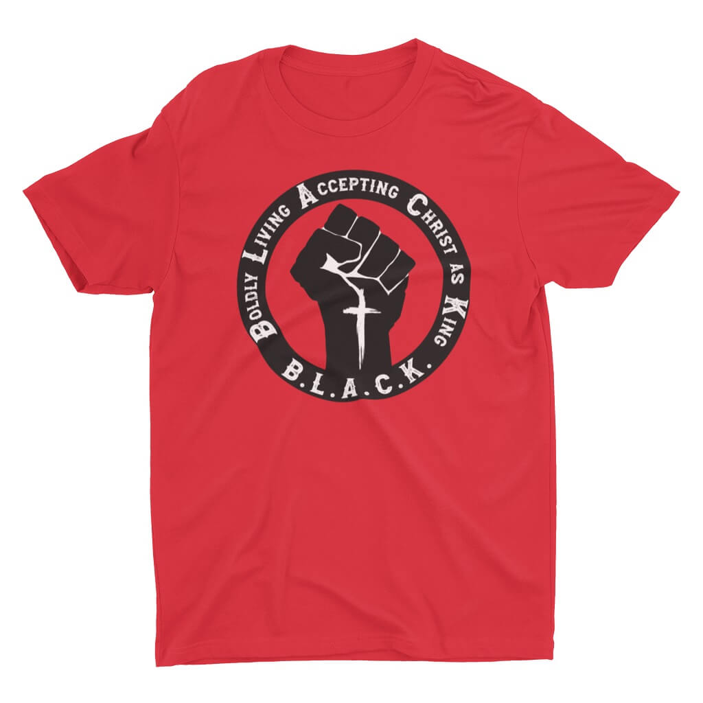 BLACK Unisex Christian T-Shirt M / Red