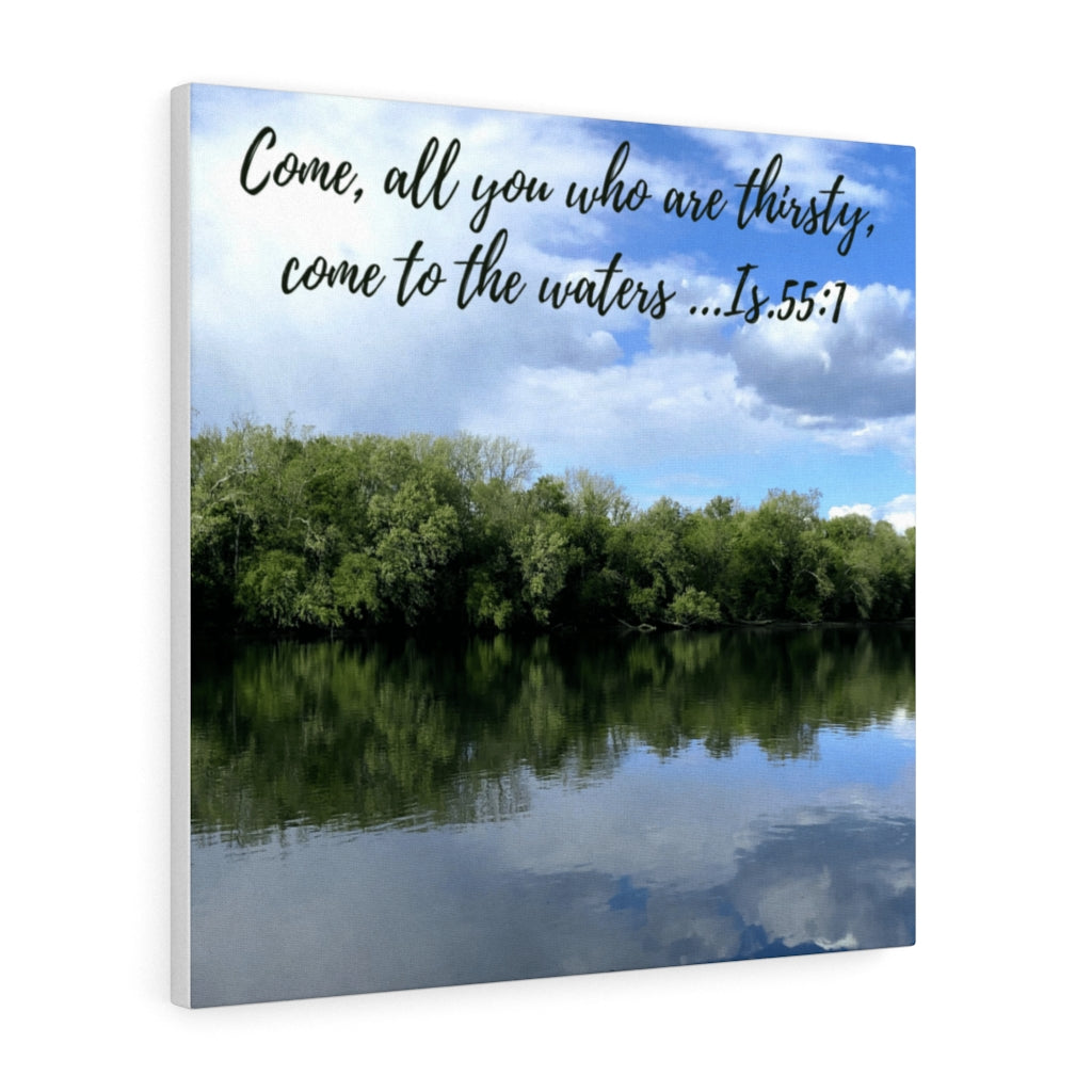 Printify Canvas 24″ × 24″ / Premium Gallery Wraps (1.25″) Come to the Water Christian Canvas