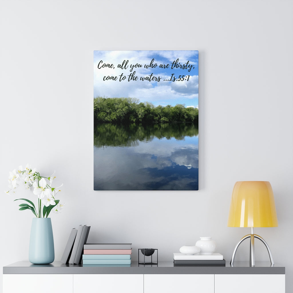 Printify Canvas Come to the Water Christian Canvas