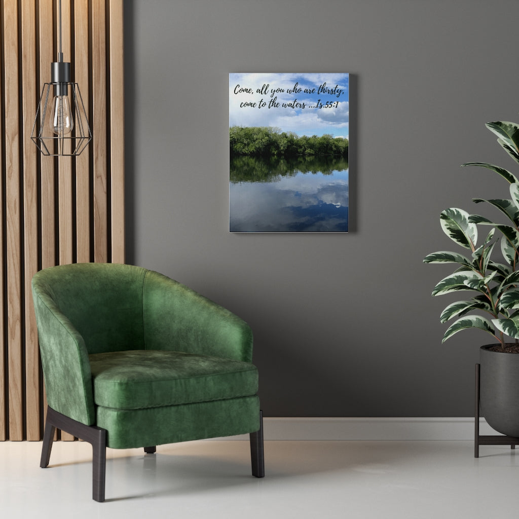 Printify Canvas Come to the Water Christian Canvas