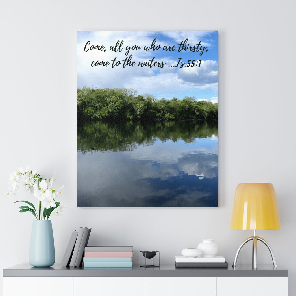 Printify Canvas Come to the Water Christian Canvas