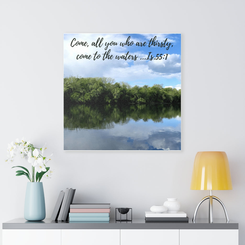 Printify Canvas Come to the Water Christian Canvas