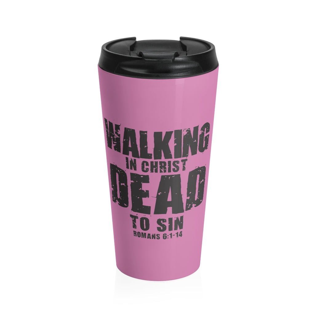 Printify Mug Travel Mug Walking Dead Stainless Steel Christian Travel Mug - Pink
