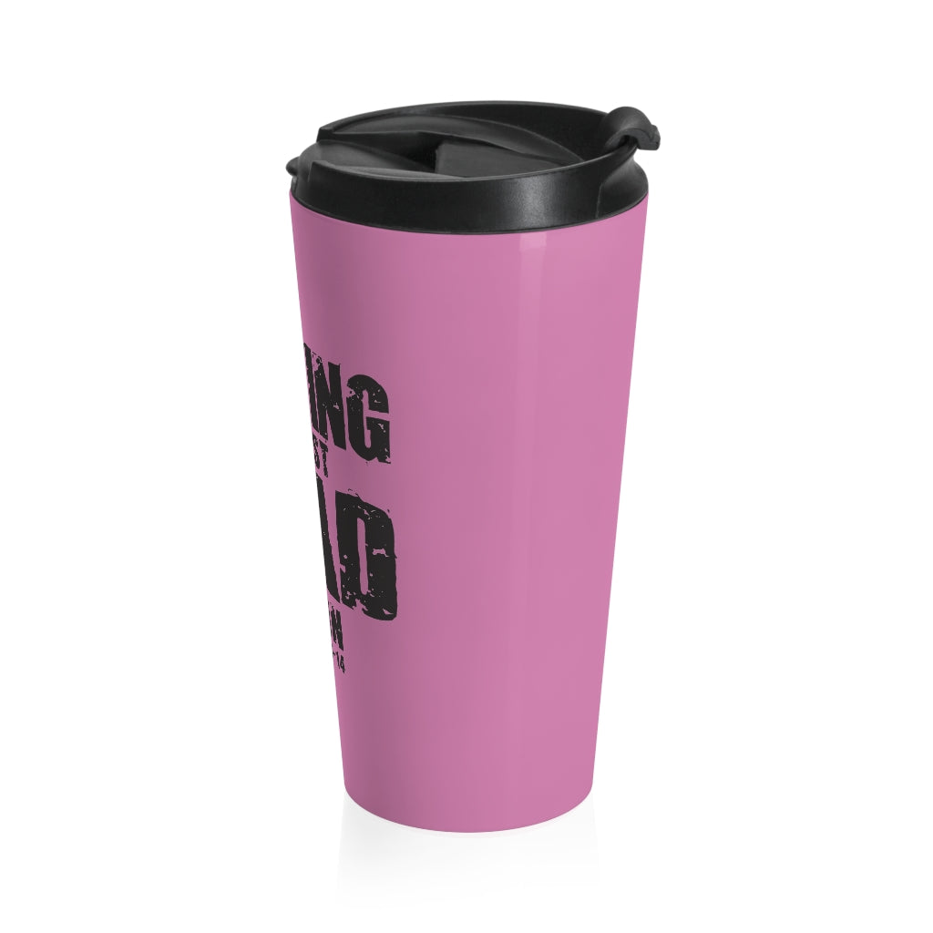 Printify Mug Travel Mug Walking Dead Stainless Steel Christian Travel Mug - Pink