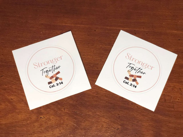 Wrighteous Wear Decorative Stickers Stronger Together Christian sticker